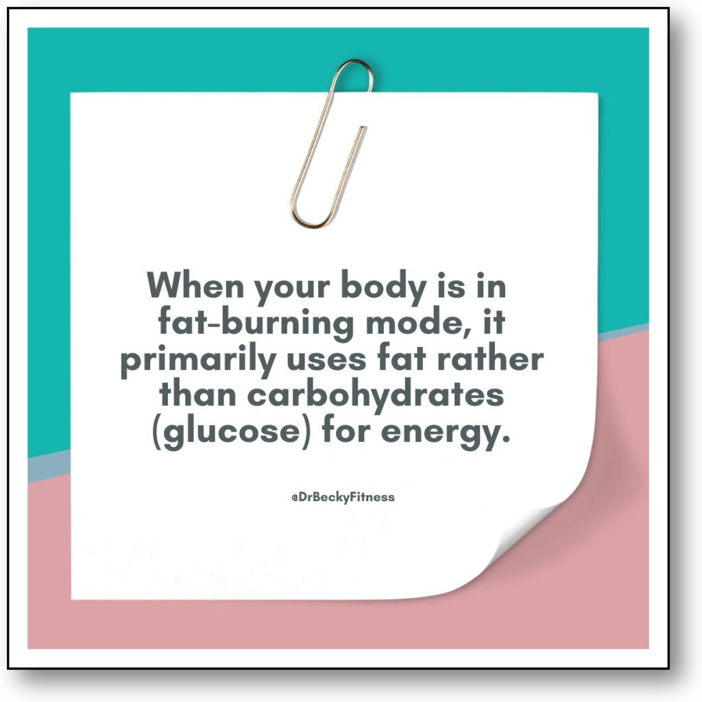 When your body is in
fat-burning mode, it primarily uses fat rather than carbohydrates (glucose) for energy.